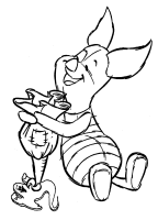 A coloring page of winnie the pooh - piglet
